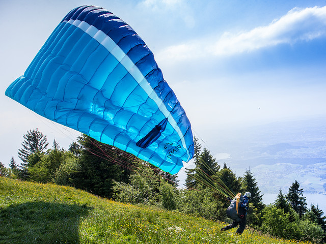 Gleitschirmfliegen auf der Rigi